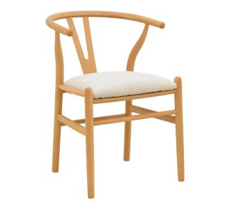 Καρέκλα Wishbone pakoworld rubberwood-ύφασμα σε φυσική-μπεζ απόχρωση 51x58x73εκ |  Καρέκλες στο espiti