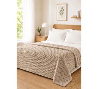 Κουβέρτα Fleece NESTIQ BEIGE 160 x 220 εκ. MADI |  Κουβέρτες Βελουτέ Υπέρδιπλες στο espiti