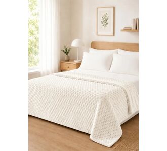 Κουβέρτα Fleece NESTIQ ECRU 220 x 240 εκ. MADI |  Κουβέρτες Βελουτέ Υπέρδιπλες στο espiti
