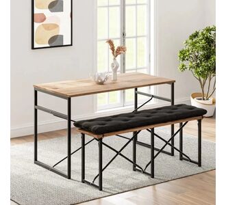 Stewehome Σετ Τραπεζιού και Καρεκλών Bench Με Μαξιλάρια / Λευκό / 120x32x45 cm 795968 |  Σετ τραπεζαρίες στο espiti