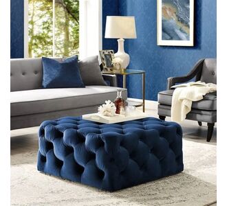 Stewehome τετράγωνο Chester Pouf (μπλε) 60x60 cm 806843 |  Πουφ στο espiti