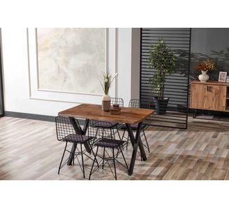 Stewehome Σετ Τραπεζαρίας 80x120 Sera 4 Ατόμων από Φυσικό Ξύλο 80x42x73 cm 626253 |  Σετ τραπεζαρίες στο espiti
