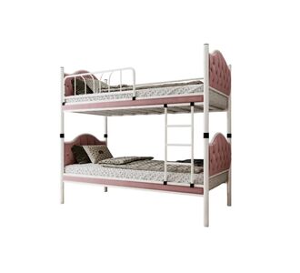 Stewehome Διώροφη Μεταλλική Κουκέτα Melis Ροζ 90x200 cm 632704 |  Παιδικά έπιπλα στο espiti