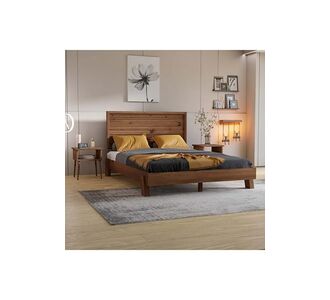 Stewehome Ξύλινο Κρεβάτι Ebruli Πεύκου Χρώμα Καρυδιά 150x200x13 cm 668951 |  Κρεβάτια στο espiti