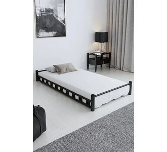 Stewehome Μεταλλικό βοηθητικό κρεβάτι μαύρο χαμηλό πλαίσιο 90x190 cm 853956 |  Κρεβάτια στο espiti