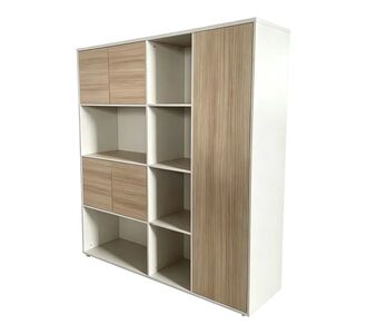 Βιβλιοθήκη γραφείου Stark pakoworld μπεζ oak 160x40x200εκ |  Βιβλιοθήκες γραφείου στο espiti