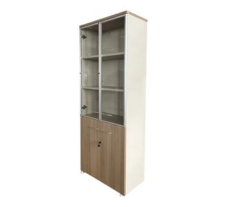 Ντουλάπα γραφείου με γυάλινες πόρτες Stark pakoworld σε oak-μπεζ απόχρωση 80x40x200εκ |  Ντουλάπια γραφείου στο espiti