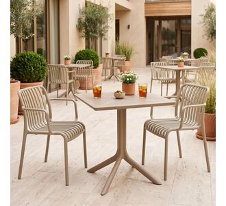Τραπεζαρία Zoi Groovy pakoworld σετ 3τεμ cappuccino PP 80x80x74εκ |  Σετ τραπεζαρία κήπου στο espiti