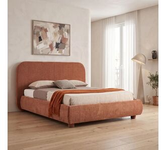 Κρεβάτι Salena pakoworld terracotta ύφασμα 160x200εκ |  Κρεβάτια στο espiti