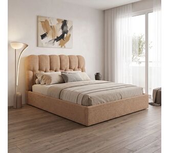 Κρεβάτι διπλό Sectra pakoworld με αποθηκευτικό χώρο terracotta μπουκλέ ύφασμα 160x200εκ |  Κρεβάτια στο espiti