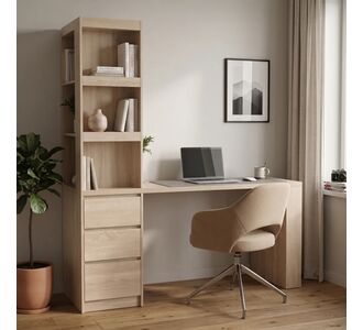 Γραφείο με βιβλιοθήκη Cliner pakoworld sonoma 140x50x180εκ |  Γραφεία στο espiti