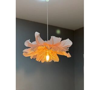 Stewehome Χειροποίητο Φωτιστικό Οροφής Flora Ροζ Από Ιταλικό Χαρτί Κραπόν 50x20x20 cm 214166 |  Οροφής στο espiti