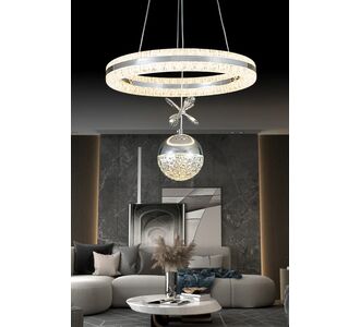 Stewehome Πολυτελές φωτιστικό LED διπλής κατεύθυνσης με τηλεχειριστήριο χρωμίου 40x90x90 cm 780777 |  Οροφής στο espiti