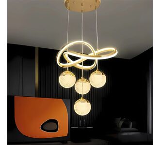 Stewehome Olivia κρεμαστό φωτιστικό LED διπλής κατεύθυνσης χρυσό μοντέρνο 40x90x90 cm 367072 |  Οροφής στο espiti