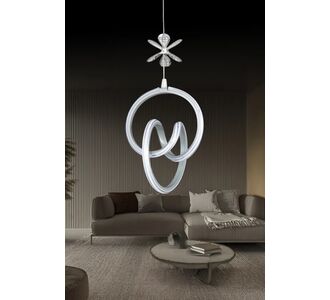Stewehome Yaren Γκρι Κρομ LED Φωτιστικό Σάρκικου 3 Χρωμάτων με Κεραμικά 25x80x40 cm 264039 |  Οροφής στο espiti