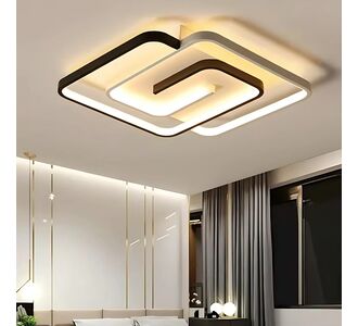 Stewehome Mabel Μοντέρνο LED Φωτιστικό 3 Χρωμάτων Σχέδιο Πλαφονιέρα-Λευκό / Μαύρο 50x50x10 cm 539912 |  Οροφής στο espiti