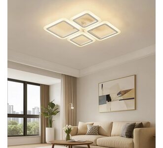 Stewehome Μοντέρνο 3 Χρώματα LED Λευκό Πλαφόνιερ Πολυτελές 4-Φωτεινής Απλίκας LED Μοντέρνος και Κομψός Σχεδιασμός 65x65x10 cm 792635 |  Οροφής στο espiti