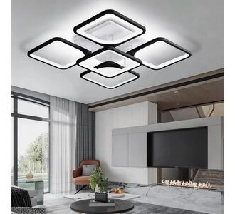 Stewehome 4+1 Μοντέρνο 3 Χρώματα LED Μαύρο Πλαφόνιερ Πολυτελής 65x8 cm 850974 |  Οροφής στο espiti