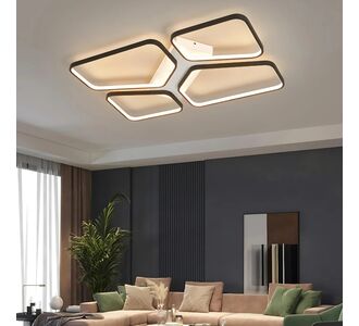 Stewehome Pamira Μοντέρνος Σχεδιασμός LED Φωτιστικό 3 Χρωμάτων-μαύρο 45x70x10 cm 409235 |  Οροφής στο espiti