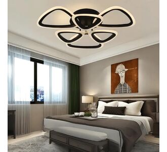 Stewehome Φωτιστικό οροφής LED μαύρο έξι φώτων τριών χρωμάτων μοντέρνο 65x90 cm 608281 |  Οροφής στο espiti