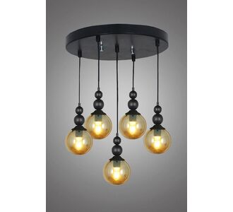 Stewehome Κρεμαστό Φωτιστικό Μαύρο 5 Λαμπτήρων 50x80 cm 647647 |  Οροφής στο espiti