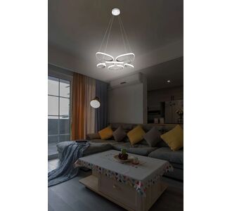 Stewehome Μοντέρνο led κρεμαστό φωτιστικό οροφής λευκό με σπιράλ σχέδιο 45x18x80 cm 252378 |  Οροφής στο espiti