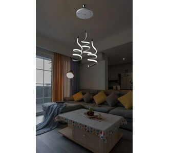 Stewehome Μοντέρνο κρεμαστό φωτιστικό led λευκό σπιράλ σχέδιο 45x80x45 cm 976195 |  Οροφής στο espiti