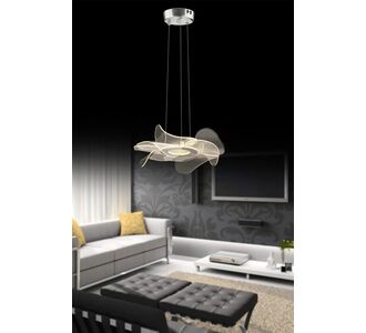 Stewehome Μοντέρνο φωτιστικό οροφής με led και τηλεχειριστήριο από μέταλλο για σαλόνι Ασημί 35x35x80 cm 139378 |  Οροφής στο espiti