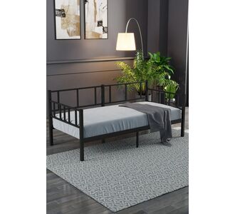 Stewehome Μεταλλικό Daybed Μαύρο Μονό 90x190 Πολυλειτουργικό Κρεβάτι 100x200 cm 576564 |  Παιδικά έπιπλα στο espiti