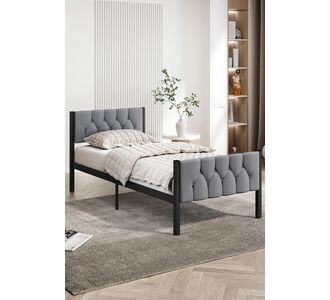 Stewehome Μεταλλικό Κρεβάτι με Καπιτονέ &amp; Αποθηκευτικό Χώρο 90x200 cm 710436 |  Παιδικά έπιπλα στο espiti