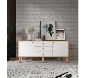Stewehome Μπουφές Bohem MDF με 3 Συρτάρια &amp; 2 Πόρτες 160x40x68 cm 207948 |  Βιτρίνες - Έπιπλα εισόδου στο espiti