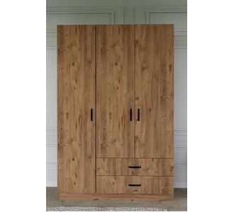 Stewehome Ντουλάπα 3 Πόρτες με 2 Συρτάρια Καρύδι 120x45x180 cm 737918 |  Ντουλάπες ρούχων στο espiti