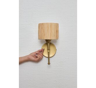 Stewehome Boho Ραφία Οβάλ Χειροποίητο Led Απλίκ Εσκιτμέ Gold 24x30x30 cm 778126 |  Απλίκες στο espiti