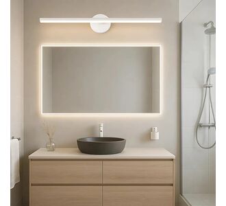 Stewehome Απλίκα Τοίχου Domino Λευκό με LED Θερμό Φως για Μπάνιο 60x6 cm 560587 |  Απλίκες στο espiti