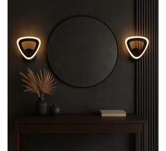 Stewehome Μοντέρνο Απλίκα Μαύρο με LED 3 Χρωμάτων Σετ 2 Τεμάχια 15x20 cm 970226 |  Απλίκες στο espiti
