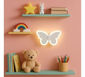 Stewehome Διακοσμητικό Απλίκα Butterfly Λευκό με LED 3 Χρωμάτων 20x12x12 cm 647258 |  Απλίκες στο espiti