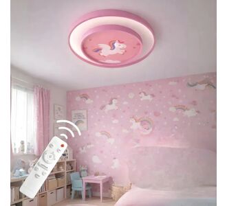 Stewehome Παιδικό Φωτιστικό Unicorn Ροζ LED Διπλό με Τηλεχειρισμό 40x40 cm 205031 |  Οροφής στο espiti