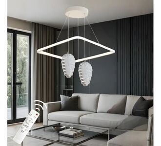 Stewehome Κρεμαστό Φωτιστικό Venna Διπλό Λευκό Χρώμιο LED με Τηλεχειρισμό 45x90x90 cm 602798 |  Οροφής στο espiti