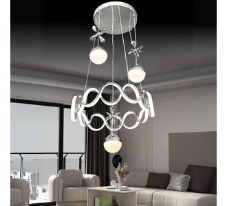 Stewehome Κρεμαστό Φωτιστικό Alara Χρώμιο Ασημί LED Τριών Χρωμάτων 50x90x90 cm 133749 |  Οροφής στο espiti