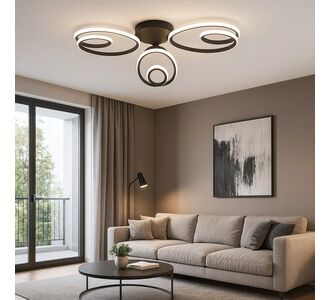 Stewehome Πλαφονιέρα Lucca Μαύρη LED Ισχυρού Φωτισμού Τριπλή 60x10x10 cm 994563 |  Οροφής στο espiti