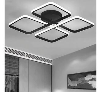 Stewehome Πλαφονιέρα Nova Μαύρη Μοντέρνα LED Λευκού Φωτισμού 50x10x10 cm 694289 |  Οροφής στο espiti
