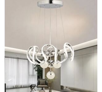 Stewehome Κρεμαστό Φωτιστικό Hurrem Χρώμιο Ασημί LED Τριών Χρωμάτων 50x90x90 cm 755949 |  Οροφής στο espiti