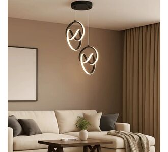 Stewehome Trend Κρεμαστό Φωτιστικό Διπλό Μαύρο LED Πολυτελές Μοντέρνο 30x90x90 cm 395681 |  Οροφής στο espiti