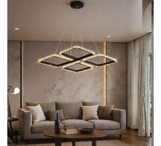 Stewehome Neva Κρεμαστό Φωτιστικό Μαύρο Cristalya LED Τριών Χρωμάτων 50x70 cm 284941 |  Οροφής στο espiti