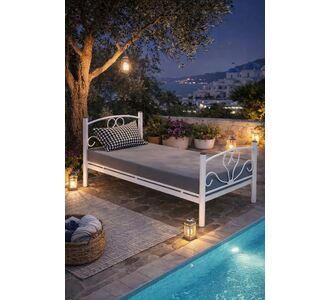 Stewehome Μονό κρεβάτι με λουλουδάτο σχέδιο μοντέρνο -λευκό 120x200 cm 783722 |  Κρεβάτια στο espiti