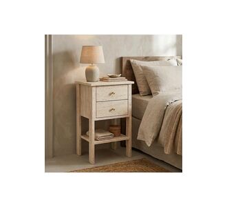 Stewehome Κομοδίνο με δύο συρτάρια σε τραβερτίνη 40x35x70 cm 781014 |  Κομοδίνα στο espiti