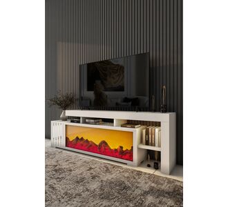 Stewehome Διακοσμητικό τεχνητό τζάκι και μονάδα τηλεόρασης με τηλεχειριστήριο και 160x28x52 cm 229076 |  Έπιπλα τηλεόρασης στο espiti