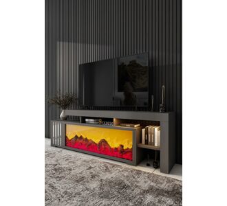 Stewehome Διακοσμητική ηλεκτρική τεχνητή εστία και έπιπλο τηλεόρασης με τηλεχειριστήριο ηχείο 160x28x52 cm 805931 |  Έπιπλα τηλεόρασης στο espiti