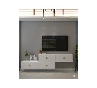Stewehome Σετ 2 τεμαχίων επιτοίχια βάση τηλεόρασης μοντέρνου στιλ από Συνθετικό ξύλο 120x30x30 cm 363602 |  Έπιπλα τηλεόρασης στο espiti