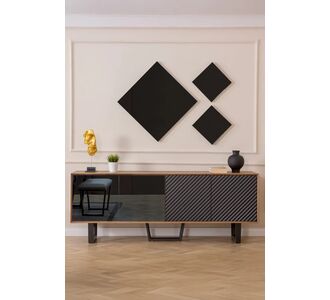 Stewehome Κονσόλα τραπεζαρίας με ντουλάπια από MDF μοντέρνου στιλ Καφέ 210x50x80 cm 528856 |  Βιτρίνες - Έπιπλα εισόδου στο espiti
